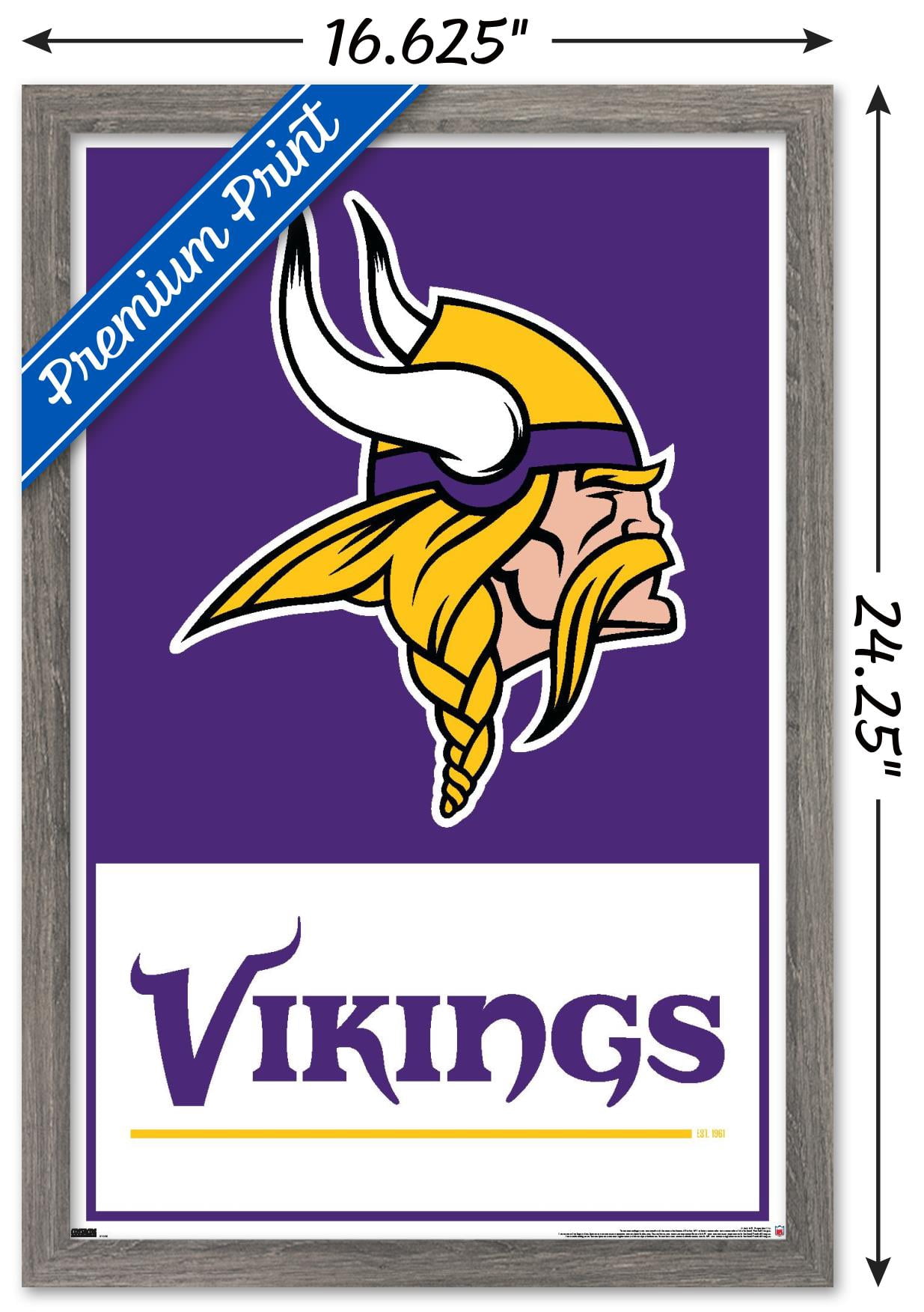 NFL Minnesota Vikings - Logo 21 Wall Poster, 14.725" x 22.375", Framed