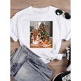 thumbnail image 1 of Camiseta con estampado de árbol de estrellas para mujer, ropa de vacaciones de Festival encantador, Feliz Navidad, Año Nuevo, moda femenina, camisetas gráficas, 1 of 4