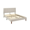 thumbnail image 3 of Gewnee Full Size Platform Bed Frame with Upholstered Headboard and Wood Slats Support.No Box Spring Required（Beige）, 3 of 9