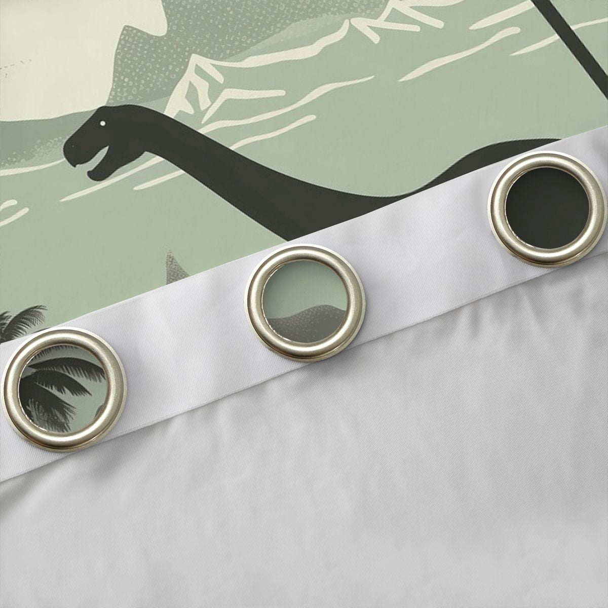 Manfei Vintage Wild Dino Black Out Curtains,Coconut Tree Curtains Pack of 2 (42x63 Each),Green Beige Bedroom Curtains For Men Women,Ultra Soft Home Decor