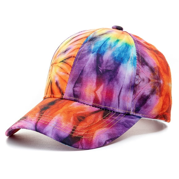 New Outdoor Casual Tie Dye Caps For Women Rainbow Colorful Baseball Cap Female Fashion Streetwear Summer Hat Dark Purple 56cm-60cm