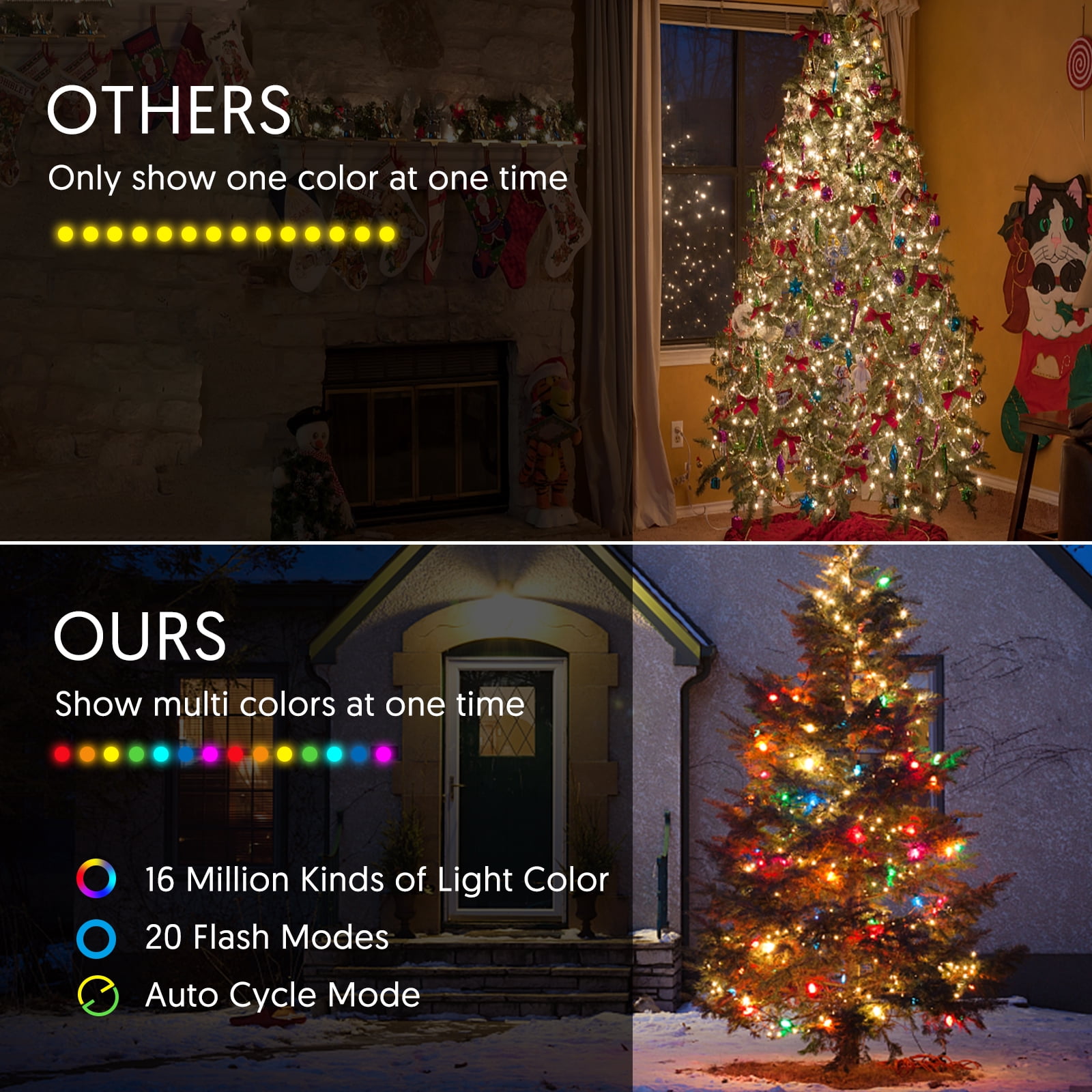 AVATAR CONTROLS Fairy 65.6 ft. 132 LED Dreamcolor Smart String Multi-Color Lights  Christmas Lights with IR Remote ASL06-132 - The Home Depot