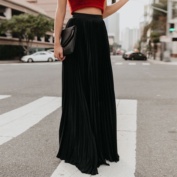 Falda elegante para mujer Falda larga de corte holgado Traje de trabajo de oficina de estilo bohemio informal FLhrweasw Nuevo