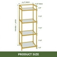 thumbnail image 6 of Uforic 4 Tier Modern Bookshelf, Tempered Glass Narrow Bookshelf, Open Display Bookcase, Gold Shelf Unit for Home Office, Living Room, 6 of 8