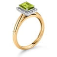 thumbnail image 3 of Gem Stone King 1.16 Ct Green Peridot G/H Lab Grown Diamond 10K Yellow and White Gold Halo Engagement Ring (Size 9), 3 of 4