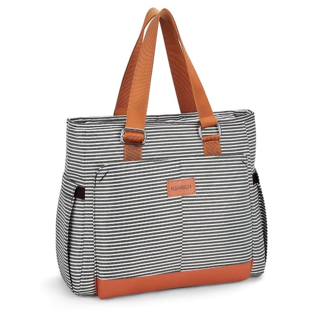 Bolsa de almuerzo HSHRICH, grande, para mujer, con aislamiento de trabajo, 14 L, rayas