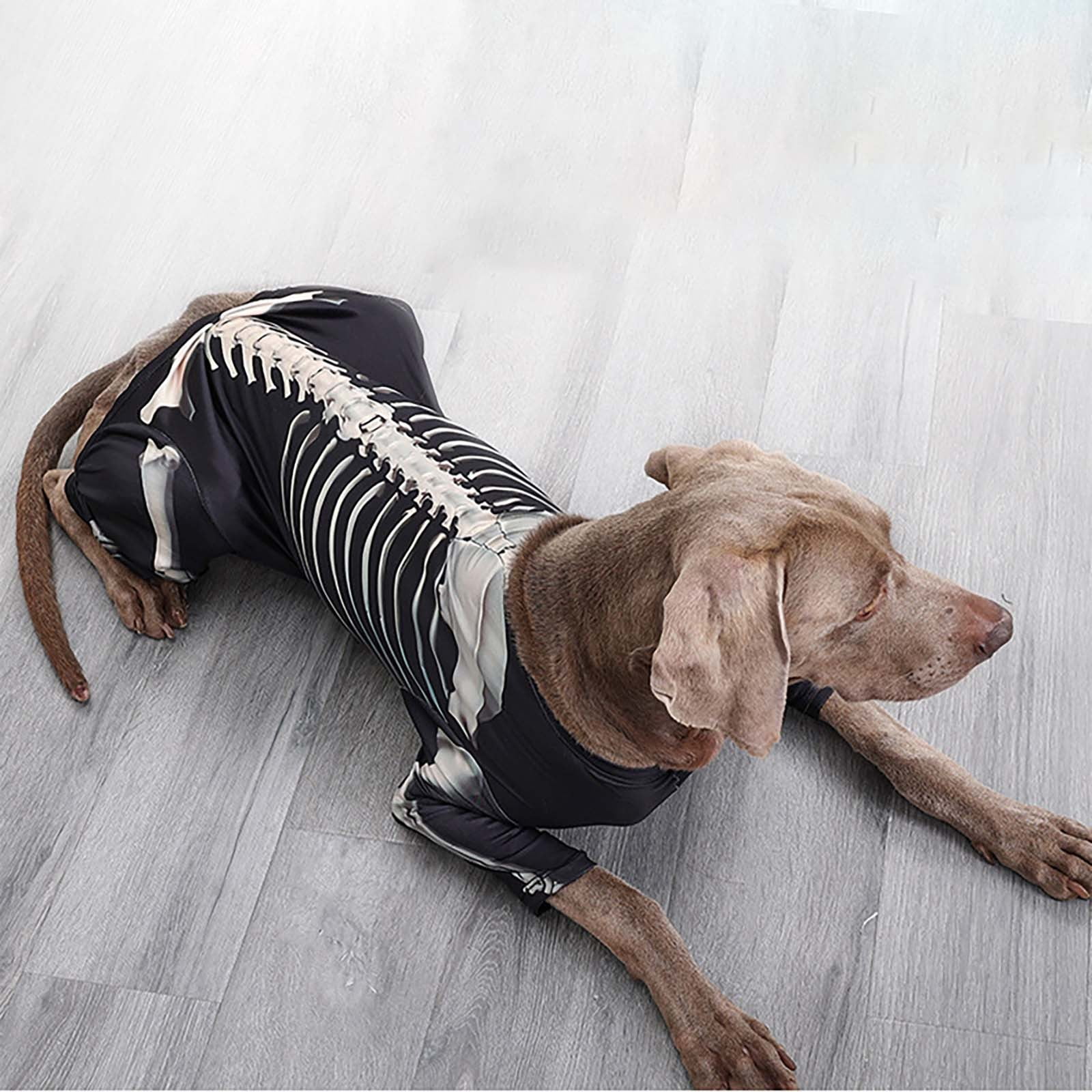 2Pcs Dog Jumpsuit Clothes, Halloween Skeleton Dog Costume – picture 7