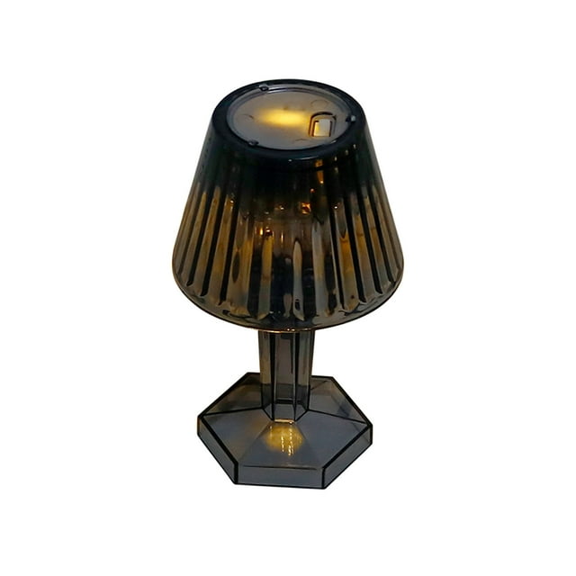 Birdeem Night Light Lamp, Battery Table Lamps, Vintage Colored Acrylic Simulation Glass Dining Table Decoration Electronic Small Night Light European Style Wind Lamp, Battery Night Light