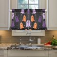 thumbnail image 2 of Yayeee Kitchen Curtains Light Filtering 27"x36" Rod Pocket Short Cafe Window Panel, Halloween Orange Ghosts, 2 of 7