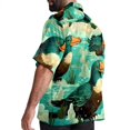 thumbnail image 3 of Platypus Men's Casual Printed Button Down Short Sleeve Summer Beach Shirt, Unisex, 3 of 6