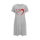 thumbnail image 4 of Camisón corto de talla grande para mujer, camisón de manga corta con estampado de pecho a la moda, camisón para mujer, 4 of 5