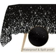thumbnail image 2 of 60x84inches Black Silver Rectangle Tablecloth Silver Glitter Shiny Diamonds Printed Table Cloth Spill Proof Reusable Fabric Table Cover for Dinner Table Kitchen Birthday Banquet Party Decors, 2 of 7