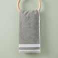 thumbnail image 2 of REGALWOVEN 2 Pack Pure Cotton Hand Towels with Textured Stripe Border, Soft Absorbent Quick Drying Decorative Towel Set for Bathroom Grey 29" x 13", 2 of 7