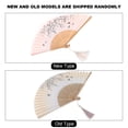 thumbnail image 5 of BIMZUC Japanese Silk Folding Bamboo Hand Fan for Women Summer Cooling Props Decoration, Pink, 5 of 9