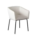 thumbnail image 3 of Voro Dining Chair Set of 2- Mist White Fabric- Sleek Black Metal Legs, 3 of 6
