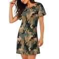 thumbnail image 2 of Naloa Camouflage Rabbit Print Women Nightgowns,Womens Loungewear,Short Sleeve Sleepwear,Comfy Ladies Nightdress, 2 of 6