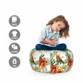 thumbnail image 2 of Hibiscus Storage Toy Bag Chair, Palm Leaves Tropical Blossoms Repeating Print on Plain Background, Stuffed Animal Organizer Washable Bag, Small Size, Olive Green Orange, by Ambesonne, 2 of 3