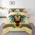 thumbnail image 3 of Manfei Rustic Bull Skull Bedding Comforter Set,Western Boho Aztec Twin Comforter Sets,Cpuntry Floral Sunflower Bedding Set For Boys Kids,Ultra Soft Home Decor Reversible,2-Piece, 3 of 9