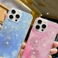 thumbnail image 2 of for iPhone Case,Luxury Crystal Diamend Rhinestone Glitter Sparkle Sparkly Dandelion Pattern Soft Shockproof Phone Case (White,iPhone 12), 2 of 5