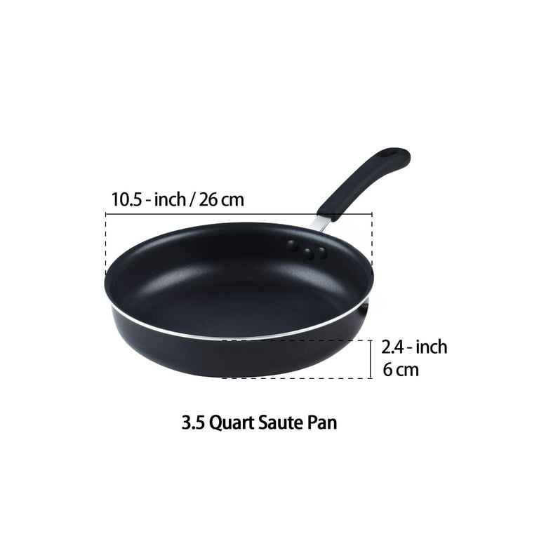 Cook N Home 02635 3 Quart/24cm Anodized Nonstick Saute Pan 3 Quarts Black