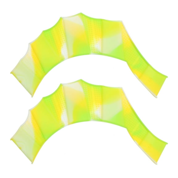 Uxcell Silicone Swimming Gloves Webbed Swim Gloves Water Resistance Gear Paddle Fins Green Tone 1 Pair, S
