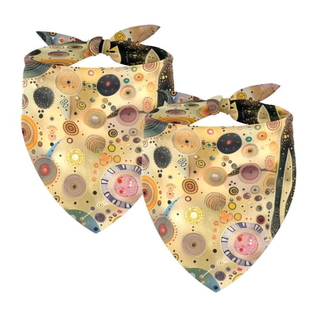 PhooArto Galaxy Alien Standing Colors Floral Dog Bandanas 2 Pack Soft Washable Pet Scarf Triangle for Large Dogs Puppies and Cats