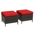 thumbnail image 7 of Meetleisure Outdoor PE Rattan Ottoman, Set of 2, Red, 7 of 7