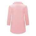 thumbnail image 6 of Aboser Ladies Tops and Blouses Dressy Casual Collared Tunic Top Flowy 3/4 Length Sleeve Shirts Solid Color V Neck T Shirt Loose Fit Work Blouse, 6 of 6