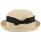 thumbnail image 5 of Sombrero de paja con ala ancha enrollable y lazo para mujer y niña, estilo bombín para playa, para verano (beige), 5 of 7