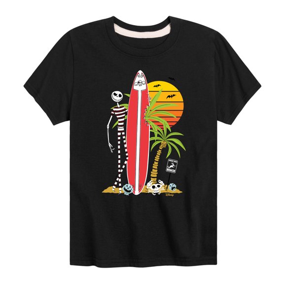 Nightmare Before Christmas - Ghost Dog Beach Surfer - Toddler And Youth Short Sleeve Graphic T-Shirt