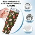 thumbnail image 3 of Uemuo red green coffee cup Print 40oz Ice Bully With Handle And Straw Stainless Steel Vacuum Insulated Cup And 2 In 1 Straw Lid Insulated Travel Tumbler, 3 of 8