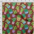 thumbnail image 4 of oneOone Polyester Spandex Brown Fabric Kawai Sewing Material Print Fabric By The Yard 56 Inch Wide, 4 of 5