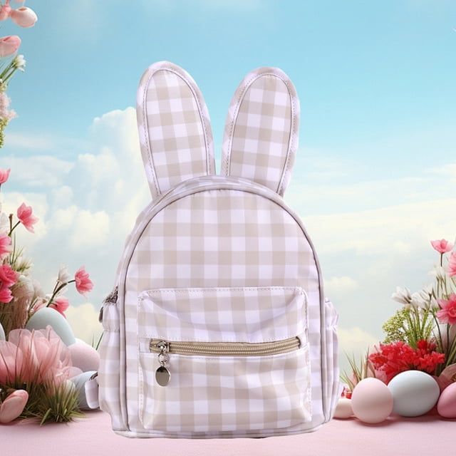 Yhmxh Home Decor Home Essentials Home Goods Home Accessories Rabbits Schoolbag Portable Mini Elementary Students Shoulder Bag Fresh Checkered Storage Backpacks Nylon School Bages
