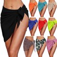 thumbnail image 2 of Women Short Sarongs Swimsuit Coverups Beach Bikini Wrap Sheer Short Skirt Chiffon Scarf Cover Ups for Swimwear, 2 of 5