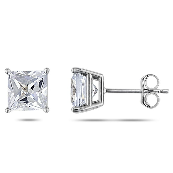 Everly Women's Created Sapphire 10k White Gold Earrings