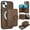 Brown, variant on for iPhone 13 Case, Compatible with MagSafe, Detachable Magnetic Wallet Case with PU Leather Kickstand Card Slots Shockproof Protection 2 In 1 Function Case for iPhone 13, Black