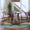thumbnail image 3 of Texas Star Vintage Round Area Rug 8Ft Washable Large Circle Rugs for Living Room Dorm, Berry Turquoise Green Brown Wooden Non-Slip Carpet Floor Mats Indoor Outdoor Carpet Runner Aesthetic Home Decor, 3 of 8