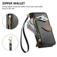 thumbnail image 5 of Leather For iPhone 16 Pro Case Leaf buckle zipper wallet  3-card  Flip Wallet Leather Case With Card Holder Magnetic Closure  Phone Cases Cover,Black,For iPhone 16 Pro, 5 of 7