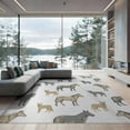 thumbnail image 2 of ODIKA Farmhouse Distressed Abstract Inspired Patchwork Cow Spotted Refined Structured for Living Room, Under Sectional, Family , Non-Slip Flatwoven, 2 of 7