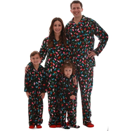 

#followme Family Pajamas Flannel Kids Pajama Set (Christmas Lights - Womens Medium)