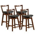 thumbnail image 1 of Costway Swivel Counter Height Bar Stool Set of 4 26" Upholstered PU Leather Kitchen, 1 of 10