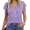 Purple, variant on Women's Be Who God Meant You To Be Religious Quote Flame Graphic Short Sleeve T-Shirt Flowey Dolman V Neck Soft Poly Rayon Blend Casual Daily Tee