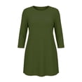 thumbnail image 6 of Plus Size Women's 3/4 Sleeve Nightgown Round Neck Mini Sleep Dresses Fall Casual Loose Loungewear Dress L-5XL, 6 of 6