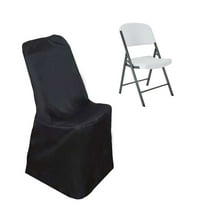 Efavormart 50pcs Black Lifetime Folding Chair Cover Dinning Chair Slipcover For Wedding Party Event Banquet Catering