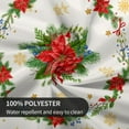 thumbnail image 6 of Christmas Tablecloth 60 Inch, Winter Poinsettia Floral Round Table Cloth, Xmas Snowflake Holly Berry Table Cover for Kitchen Dining Decor, Waterproof Reusable Tablecloths for Holiday Party, 6 of 6