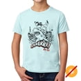 thumbnail image 3 of Del Sol Youth Boys Premium Crew Tee - Sharrrk!, Ice Blue T-Shirt - Changes from Black to Vibrant colors in the Sun - 100% Combed, Ring-Spun Cotton, Relaxed Fit, 3 of 3