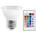 thumbnail image 2 of Bombilla LED RGB, Bombilla que cambia color, Base de tornillo regulable E27, Bombilla de lámpara de inundación de lámpara de humor - 15 opciones de color - - Lente transparente Blanco cálido Colco Bombilla de luz RGB, 2 of 8