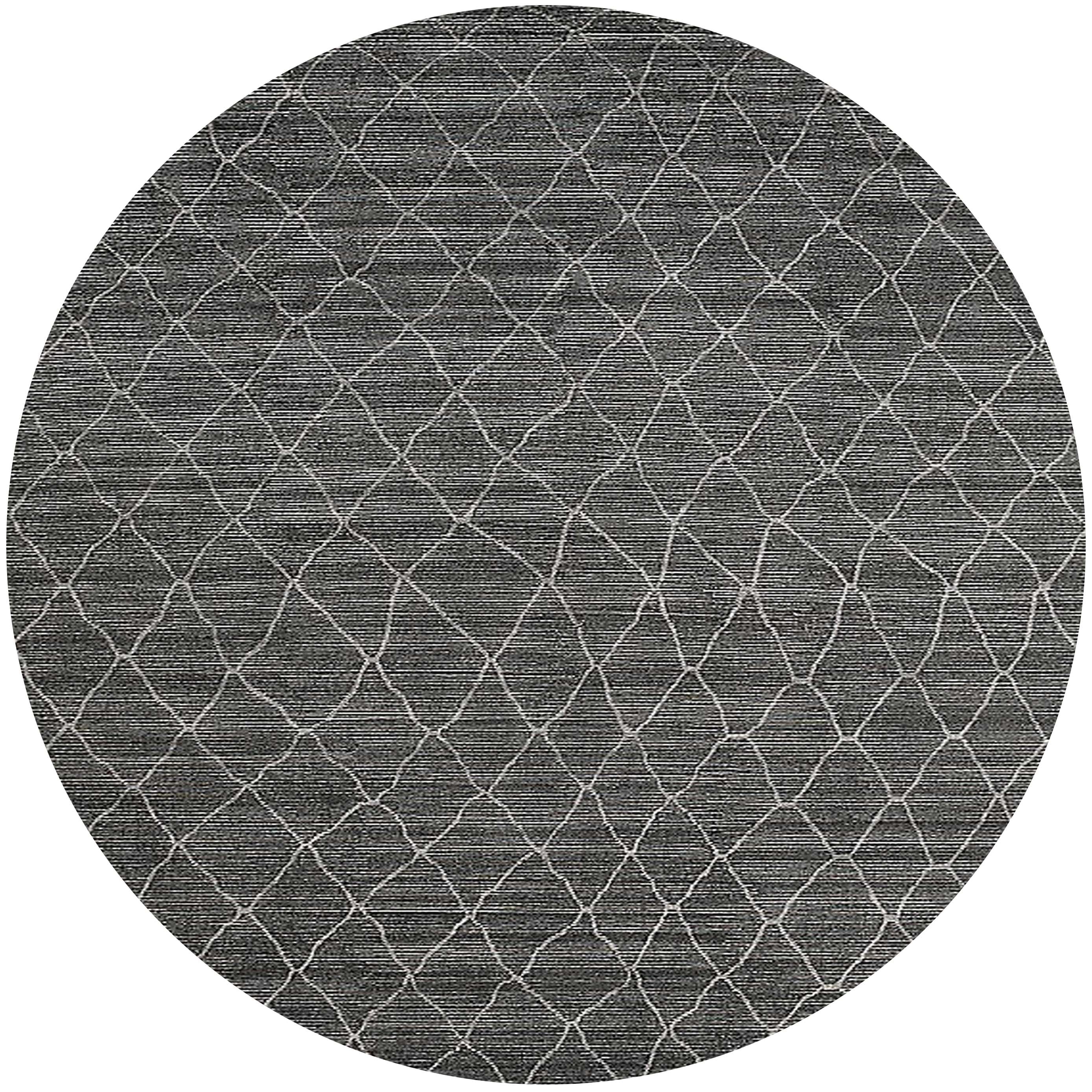 Ahgly Company Indoor Round Mid-Century Modern Oil Black Oriental Area ...