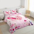 thumbnail image 3 of Homewish Pink Butterfly Queen Comforter Set,Rustic Flower Floral Bedding Sets,Ink Paingting Aesthetic Bedding Comforter Set For Girls,Ultra Soft Home Decor Reversible,3 Pieces, 3 of 8