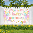 thumbnail image 4 of Colorful Happy Birthday Decorative Banner Neon Children Party Background for Birthday Celebration Kids Event Indoor Decoration, 4 of 8